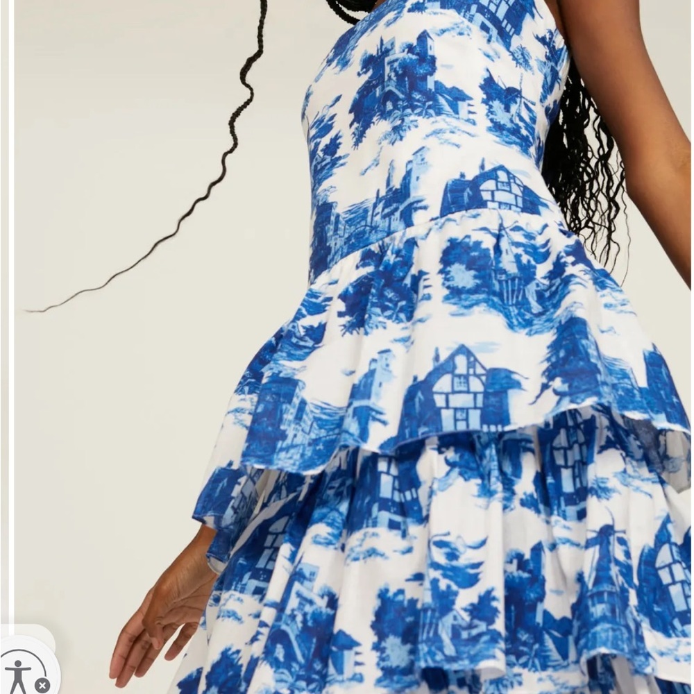 Cara Cara Mary Lou Venetian Story Blue Dress Size XL - Picture 5 of 15